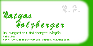 matyas holzberger business card