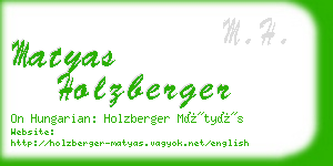 matyas holzberger business card